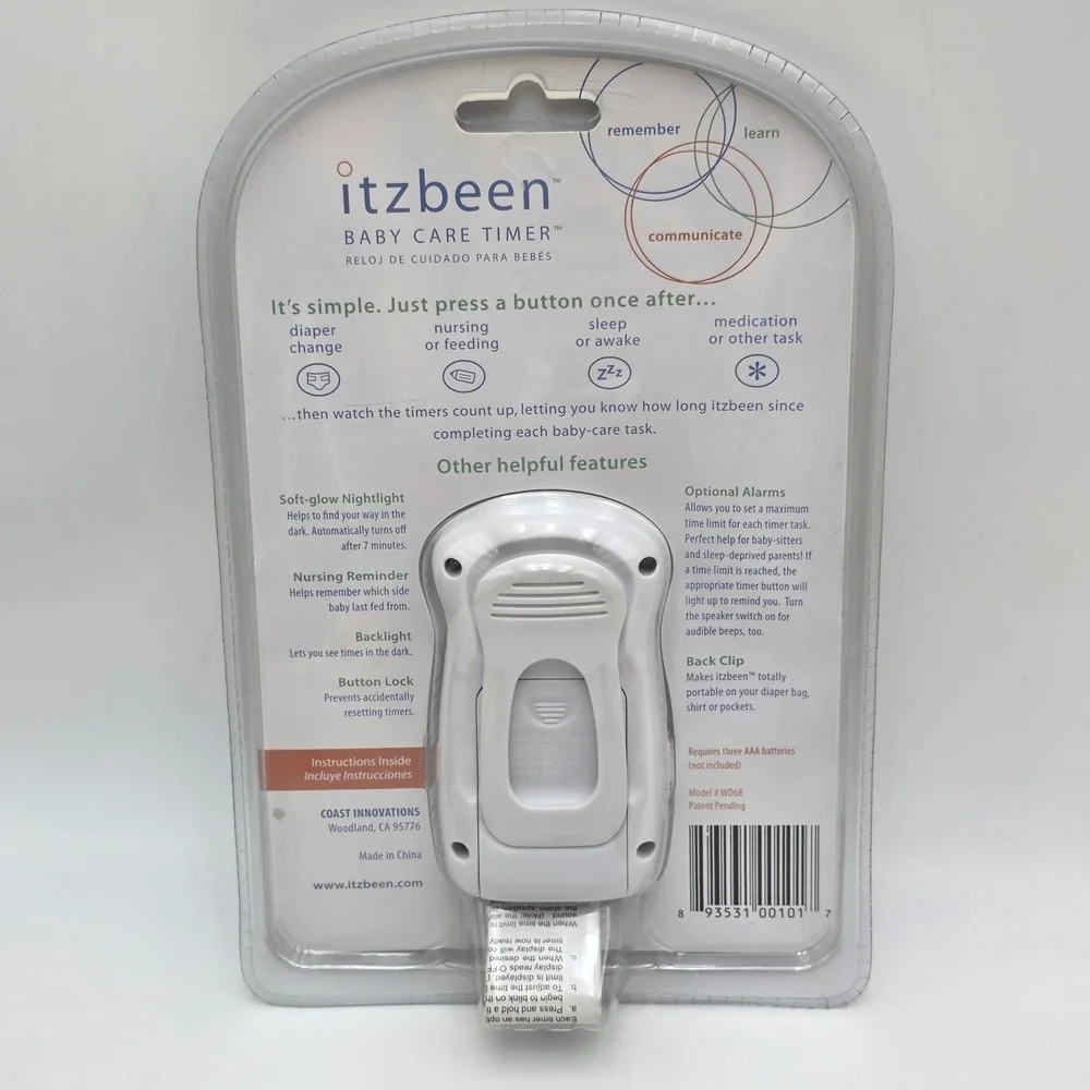 Itzbeen Baby Care Timer WD68 White Nursery Feeding Diaper Sleep Tracker New